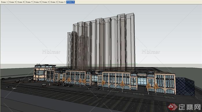 某商业综合体建筑规划设计SU模型（2）
