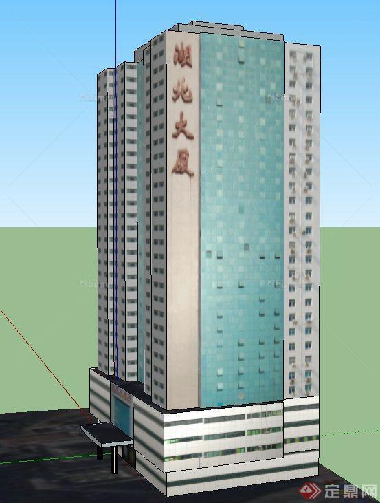 现代某高层大型酒店建筑设计SU模型