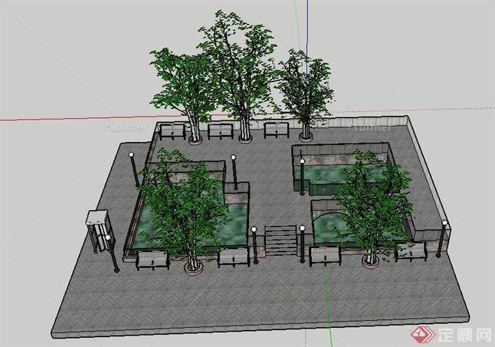 某公园休息区组合设计模型