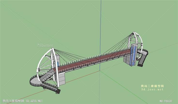 欧式建筑桥梁SU模型