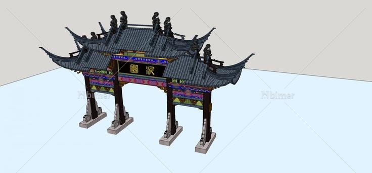 牌坊(73078)su模型下载