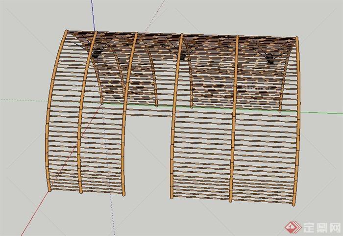 园林景观节点廊架设计SU模型