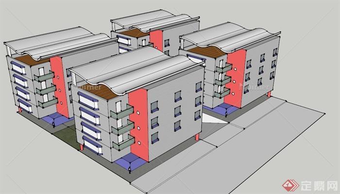 某公寓建筑设计SU模型