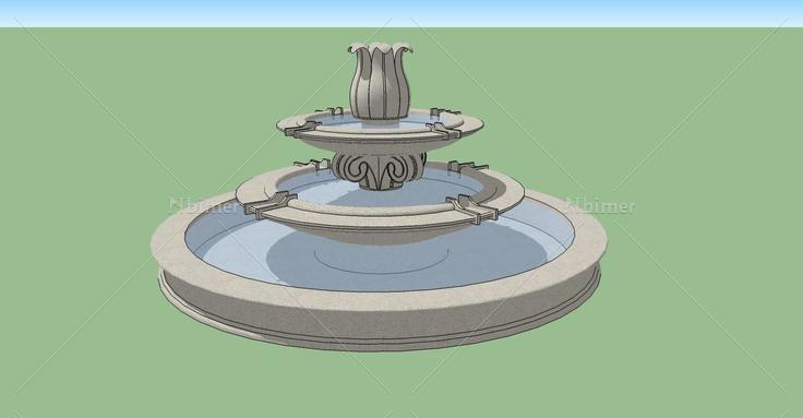 景观-喷水池(75976)su模型下载