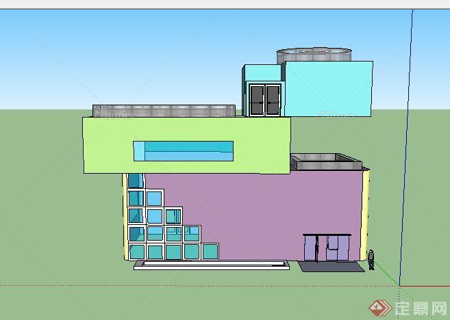 某多层特色小别墅建筑设计SU模型