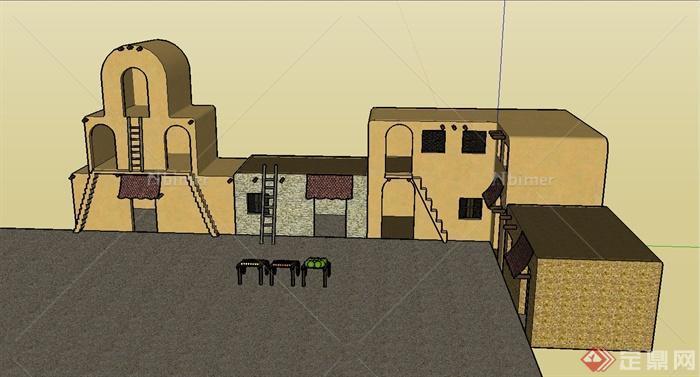 某多层水果批发市场建筑设计SU模型