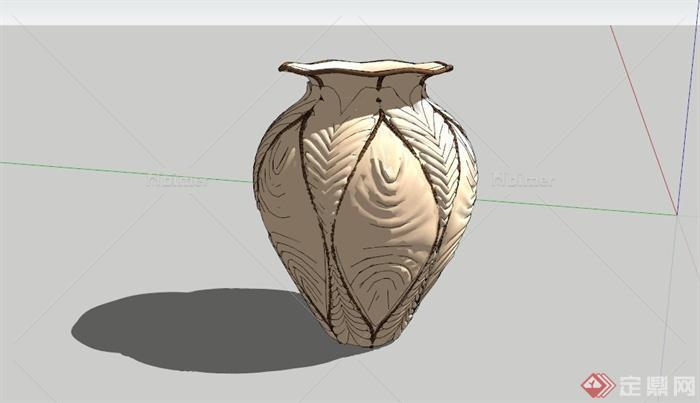 某现代陶罐雕塑小品SU模型