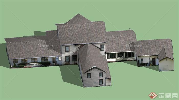 某欧式风格乡村综合住宅建筑设计SU模型