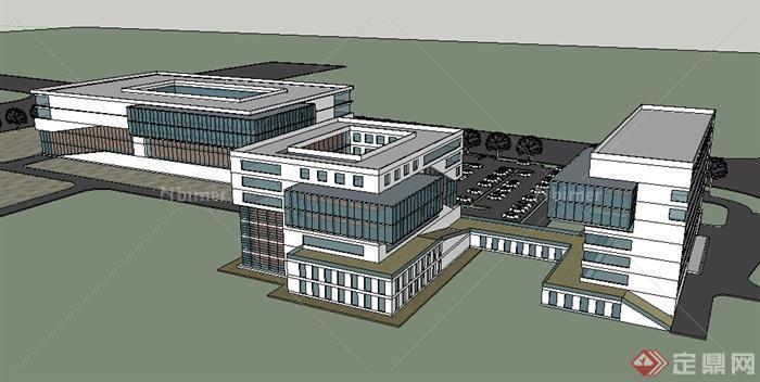 某地中学学校建筑设计SU模型