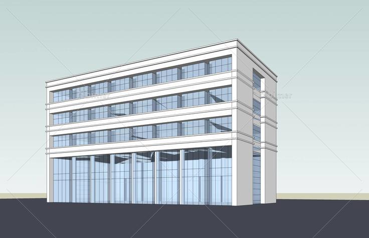 现代多层办公楼(43366)su模型下载