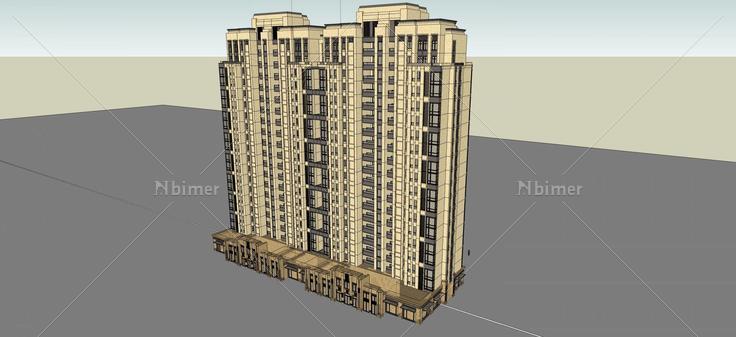 古典风格高层住宅(55806)su模型下载