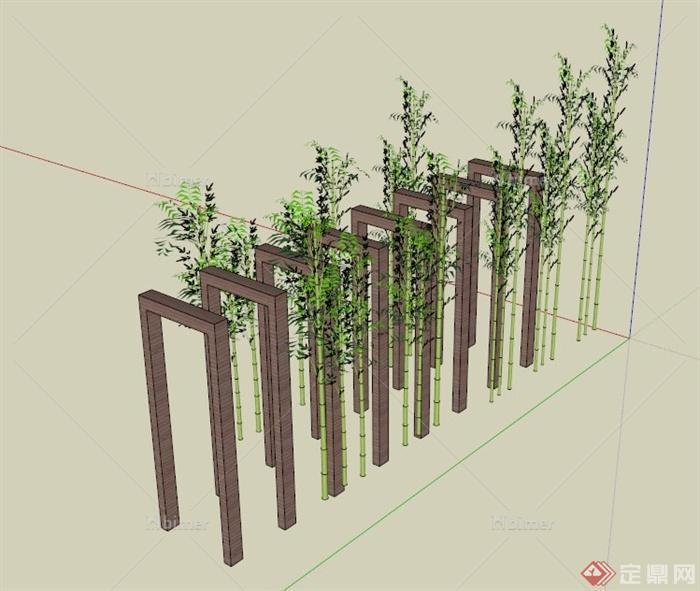 简约廊道设计SU模型