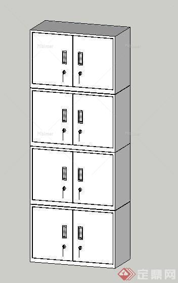 现代风格档案柜储物柜su模型