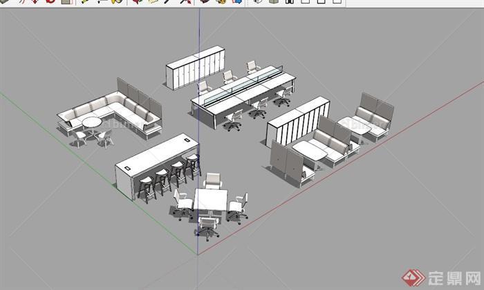 办公室家具设计合集SU模型素材[原创]