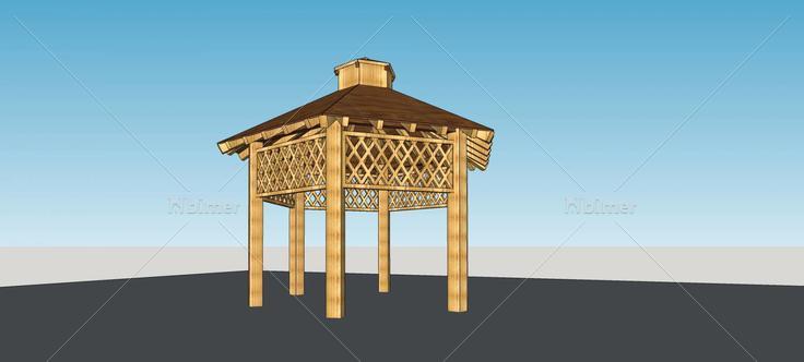 木制凉亭(81597)su模型下载