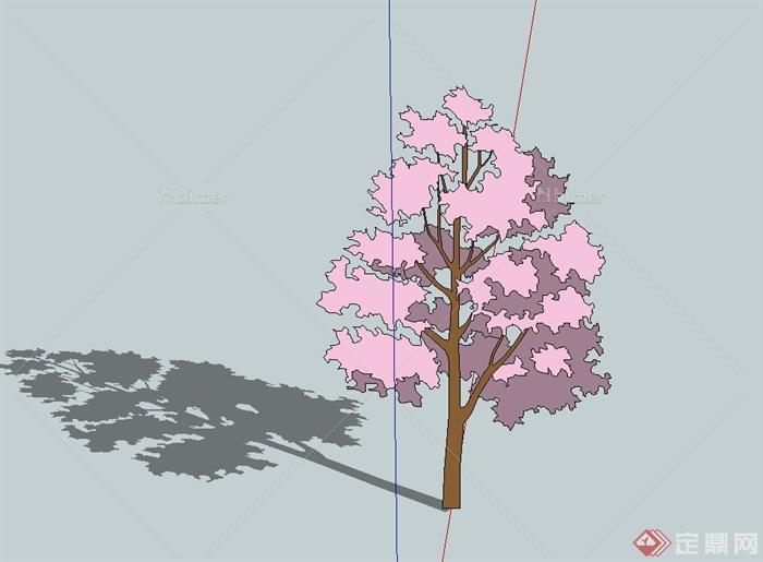 某手绘2d树木植物素材设计su模型[原创]