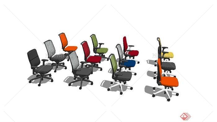 现代办公电脑座椅设计su模型[原创]