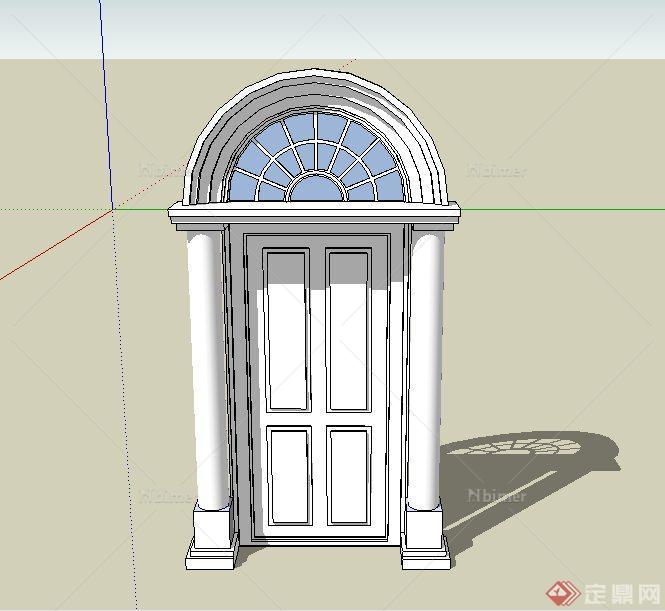 某欧式住宅建筑节点门设计SU模型