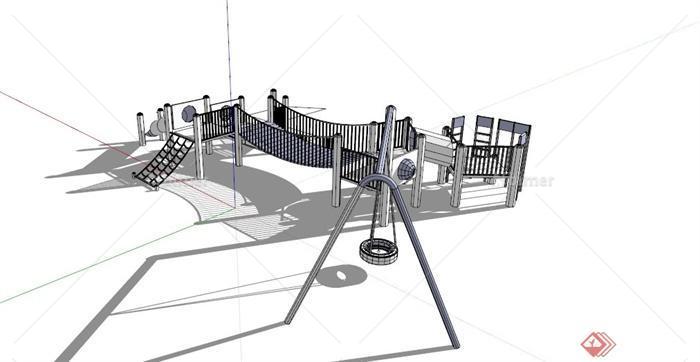 现代简约儿童游乐设施SU模型素材