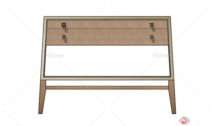 现代木质抽屉床头柜SU模型[原创]