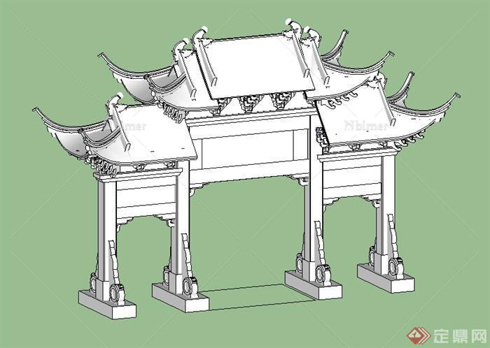 某牌坊景观设计SU模型