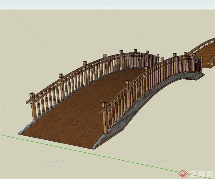 某新中式景观木桥设计SU模型[原创]