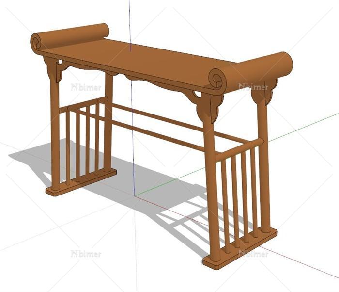 古典中式风格书桌设计su模型[原创]