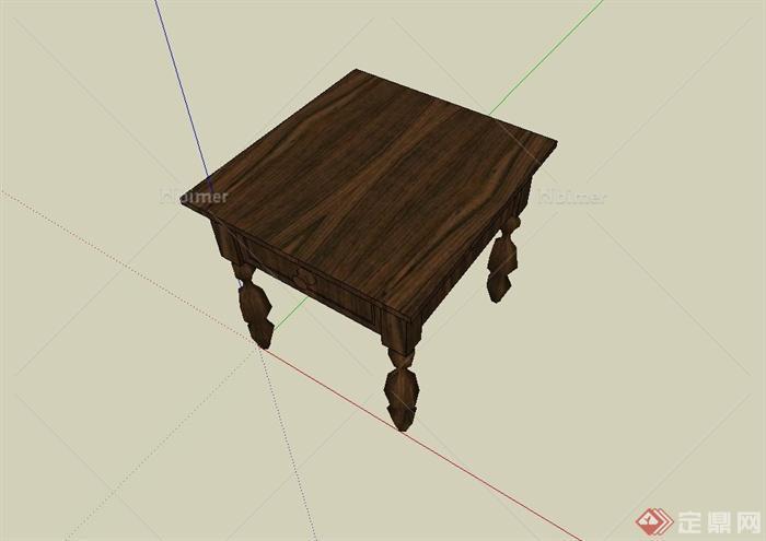 欧式木质小桌设计su模型