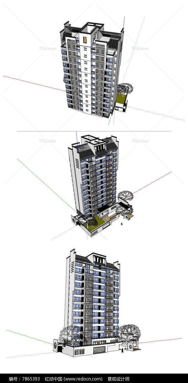 苏式高层建筑草图大师SU模型