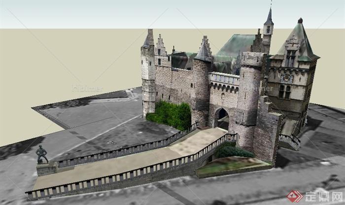 某英式古建城堡建筑设计SU模型