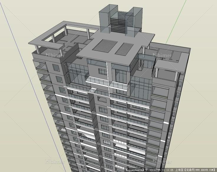 高层住宅现代风格SU模型