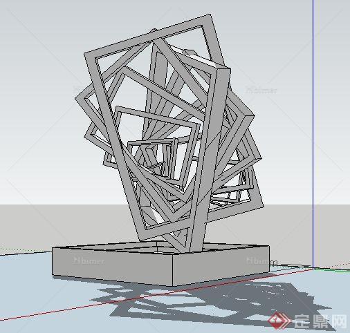 简约抽象小品雕塑su单体模型[原创]