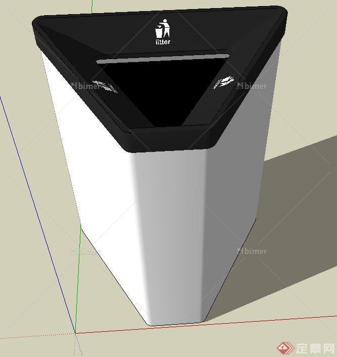 某多边形垃圾桶设计su模型