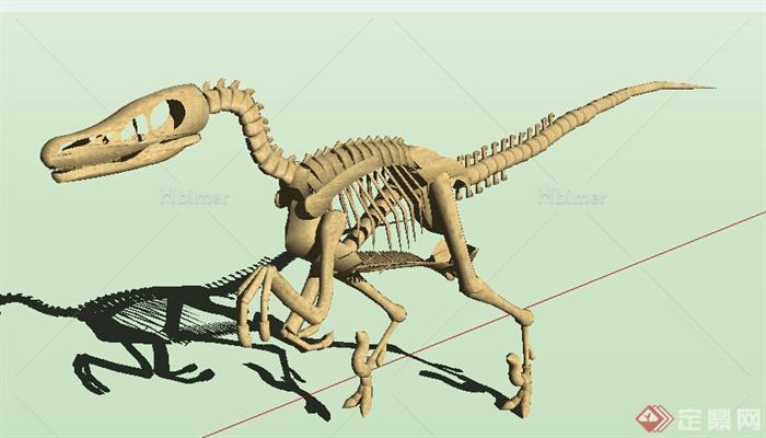 恐龙化石雕塑景观设计su模型