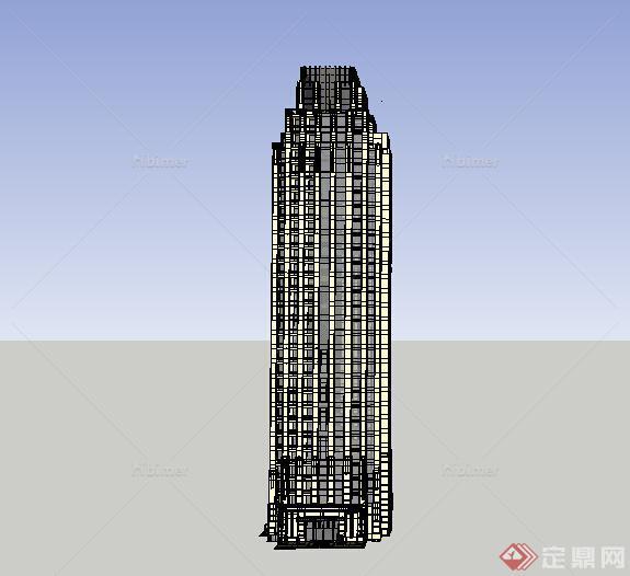 某新古典高层居住大楼设计SU模型