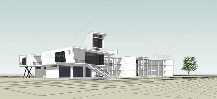 学校科技楼(44828)su模型下载