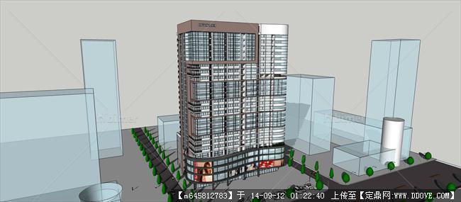 Sketch Up 精品模型----现代风格的商住楼建筑设