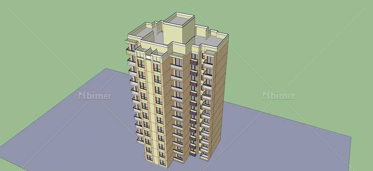 现代高层住宅(55804)su模型下载