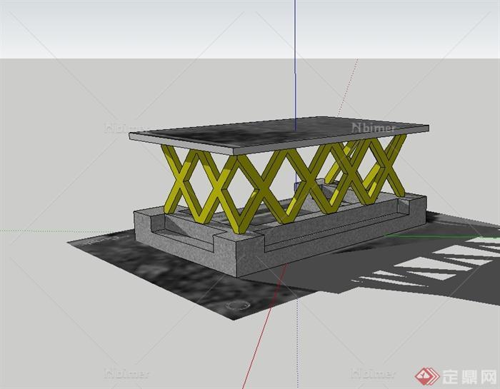 现代风格独特凉亭设计su模型[原创]