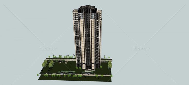 新古典风格高层住宅楼(76456)su模型下载