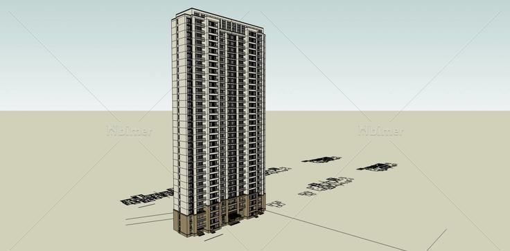 高层住宅(77019)su模型下载
