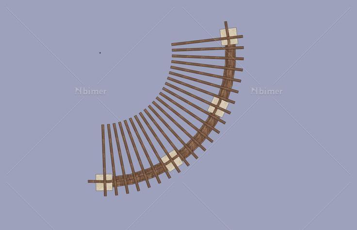 小半圆廊架(44779)su模型下载