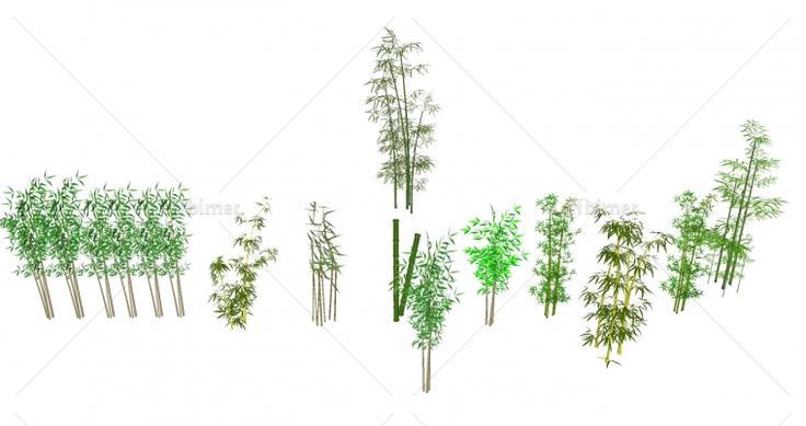 自己收集的几个竹子的SketchUp模型提供下分享带