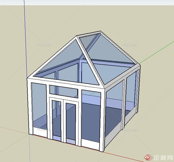 某阳光房框架建筑设计SU白模