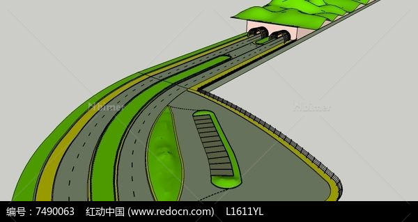 高速公路隧道SU模型设计