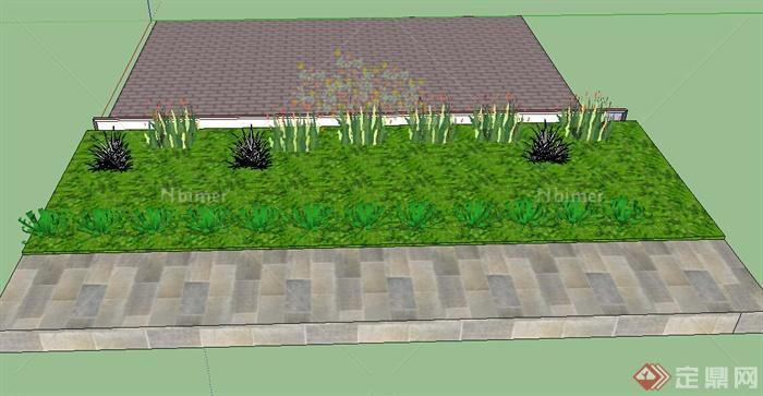 某一庭院种植池景观设计SU模型