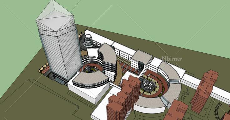 现代办公楼方案(79610)su模型下载