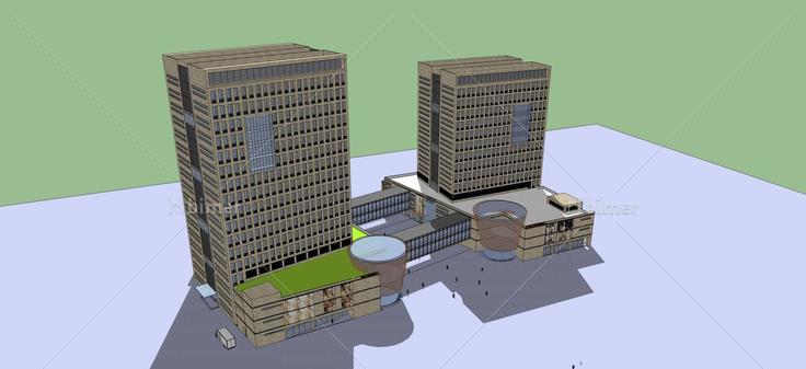 现代商业综合楼(58370)su模型下载
