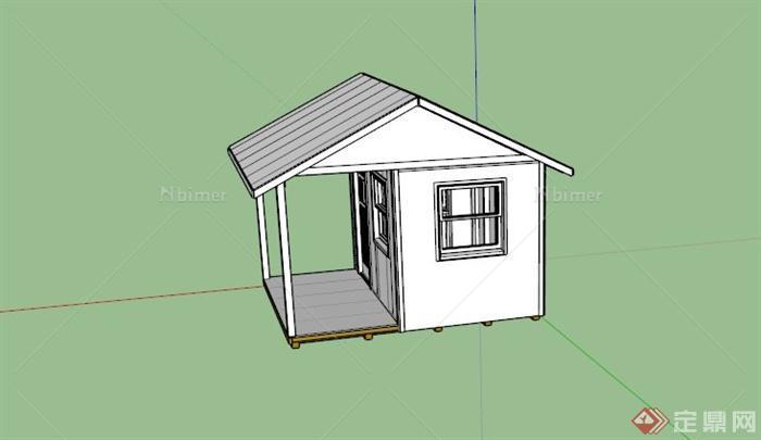 某单层临时简易住宅建筑设计SU模型