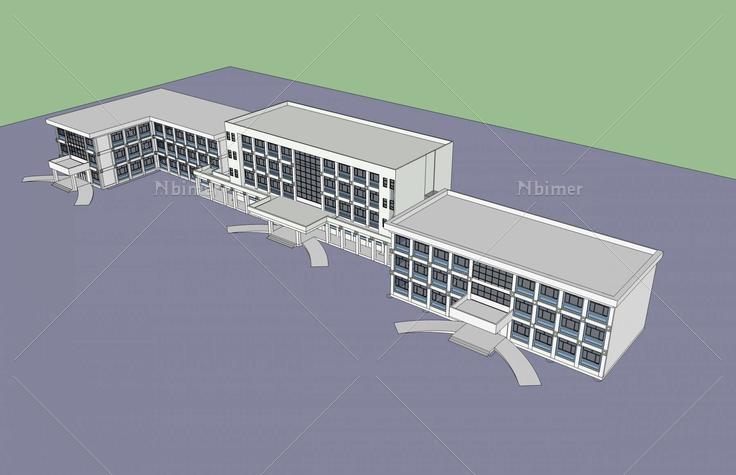 红旗镇医院(47904)su模型下载